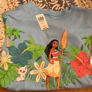 Disney Moana Blue Shirt with Tropical Design